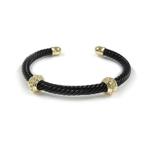 BLACK GOLD CUFF BANGLE ( 8832 BK )