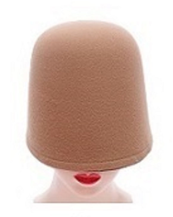 BROWN SOLID BUCKET FLAPPER GIRL HAT ( 1298 BROWN )