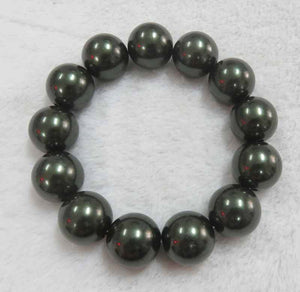 OLIVE GREEN BALL STRETCH BRACELET