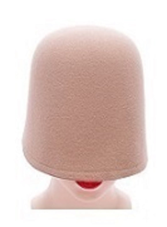 BEIGE SOLID BUCKET FLAPPER GIRL HAT ( 1298 BEIGE )