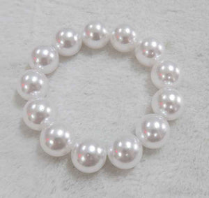 WHITE BALL STRETCH BRACELET ( 602 )