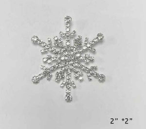 SILVER SNOWFLAKE BROOCH CLEAR STONES ( 2661 CL )