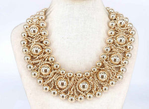 GOLD BALL NECKLACE SET ( 1485 GD )