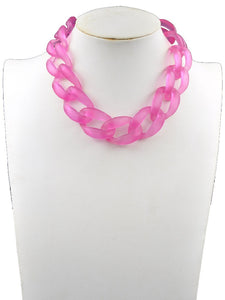 PINK GOLD ACRYLIC NECKLACE ( 222003 RNK )