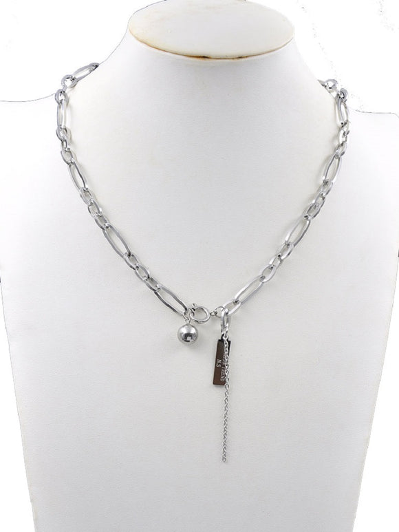 SILVER CHAIN NECKLACE ( 223414 SNK )