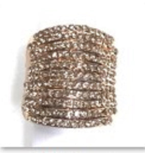 ROSE GOLD STRETCH RING PEACH STONES ( 1261 PEACH )