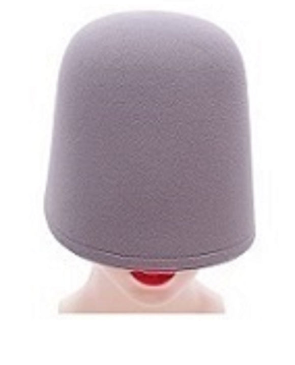 GREY SOLID BUCKET FLAPPER GIRL HAT ( 1298 GY )