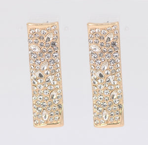 GOLD EARRINGS CLEAR STONES ( 2133 GLCRY )