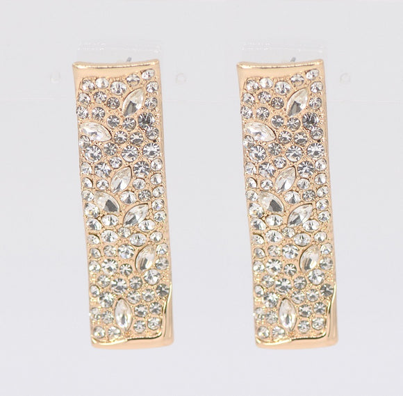 GOLD EARRINGS CLEAR STONES ( 2133 GLCRY )