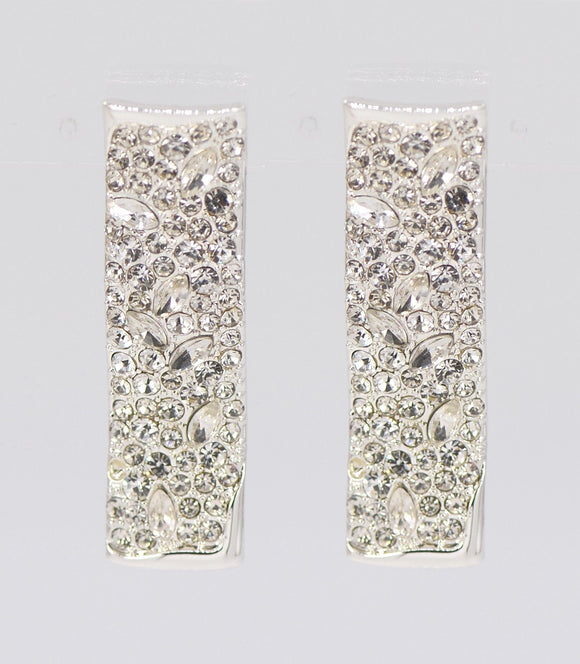 SILVER EARRINGS CLEAR STONES ( 2133 SLCRY )