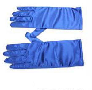 9" BLUE Satin Gloves ( 24 RY )