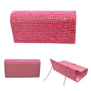 FUCHSIA AB RHINESTONE EVENING BAG ( 11656 )