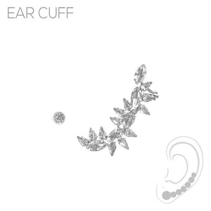 SILVER EAR CUFF CLEAR STONES ( 26519 CRS )