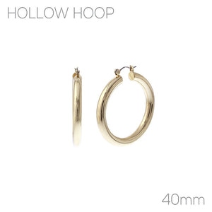 40mm GOLD HOLLOW HOOP EARRINGS ( 26676 040 )