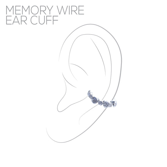 SILVER EAR CUFF CLEAR STONES ( 26811 CRS )