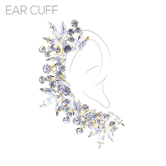 ONE GOLD EAR CUFF CLEAR STONES ( 27177 CRG )