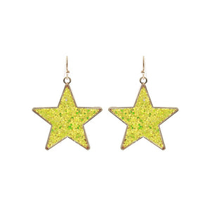 GOLD YELLOW STAR EARRINGS ( 27305 JOG )