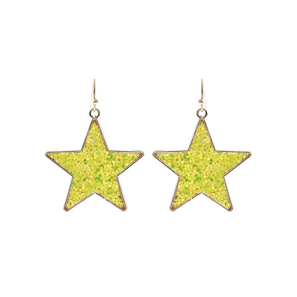 GOLD YELLOW STAR EARRINGS ( 27305 JOG )