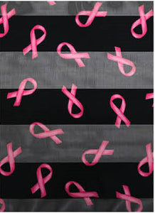 BLACK PINK Satin Pink Ribbon Breast Cancer Awareness Scarf