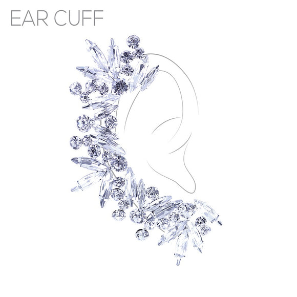 ONE SILVER EAR CUFF CLEAR STONES ( 27177 CRS )