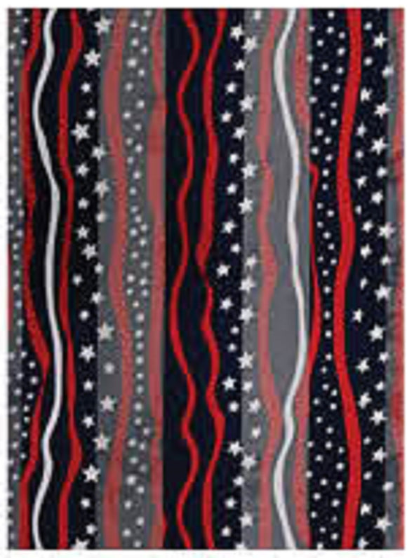 NAVY BLUE Red, White, and Blue Patriotic Flag Satin Scarf ( 4003 NV )