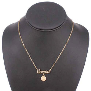 GOLD NECKLACE GEMINI ZODIAC PENDANT ( 5001 G03GEM )