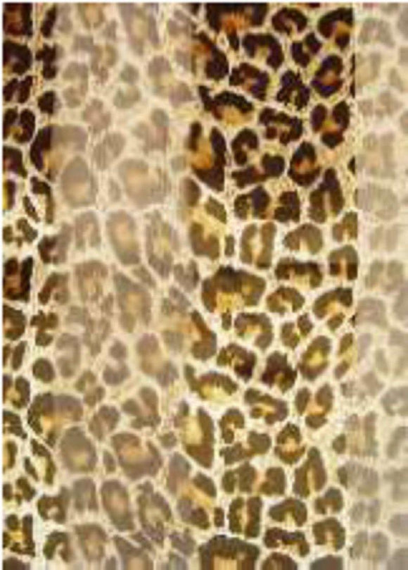 BROWN SATIN OBLONG SMALL LEOPARD PRINT SCARF ( 1435 BR ) - Ohmyjewelry.com
