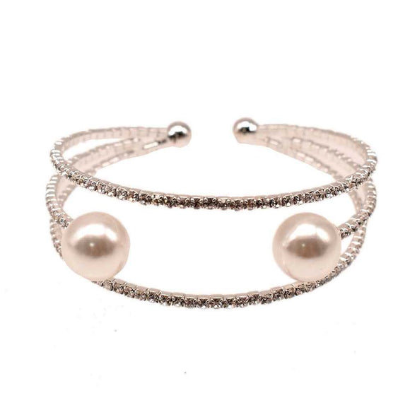 SILVER CUFF BANGLE PEARLS(BY 1848S)