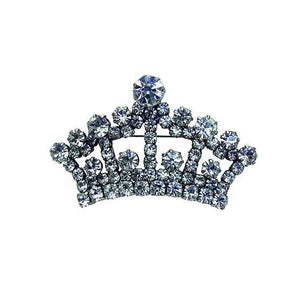 Clear Rhinestone Crown Brooch 2" ( 30312 ) - Ohmyjewelry.com