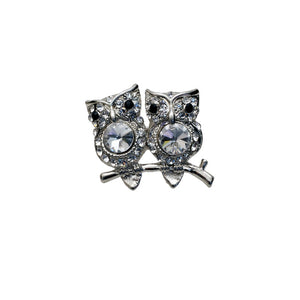 HEMATITE OWL BROOCH HEMATITE STONES ( 30526 JT )