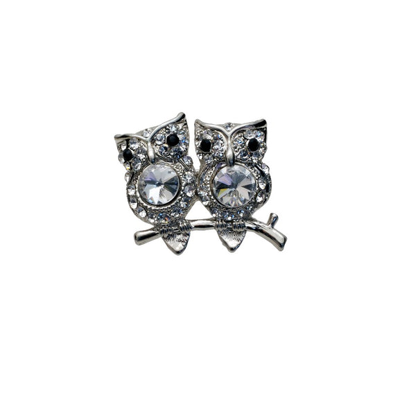 HEMATITE OWL BROOCH HEMATITE STONES ( 30526 JT )