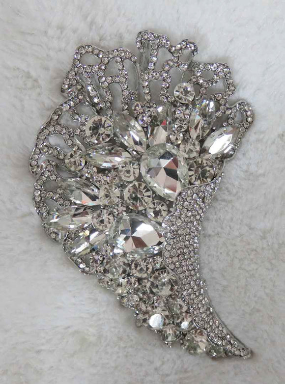 SILVER BROOCH CLEAR STONES ( 2976 SCL )