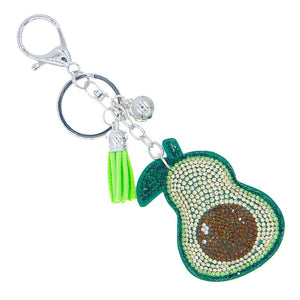 SILVER GREEN AVACODO KEYCHAIN ( 31461 EMR )