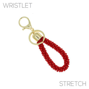 GOLD RED STRETCH WRISTLET KEYCHAIN ( 31465 LSIG )