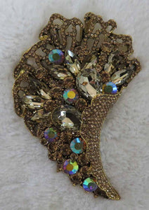 GOLD BROOCH BROWN STONES ( 2976 BN )