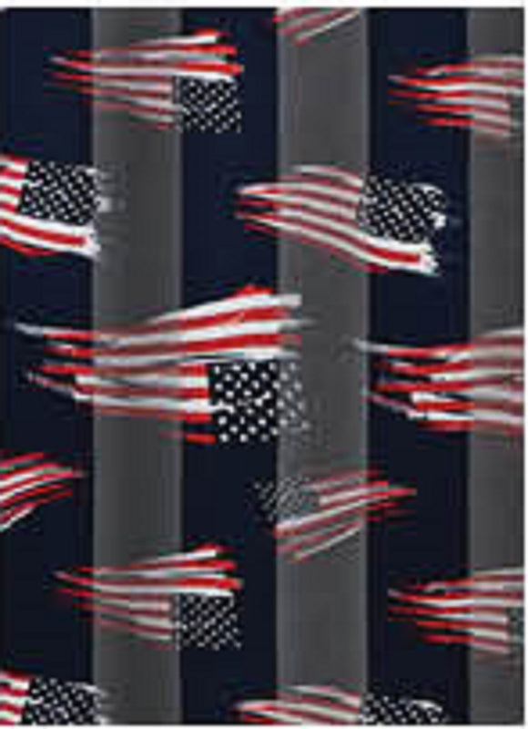NAVY BLUE Red, White, and Blue Patriotic Flag Satin Scarf ( 4002 NV )