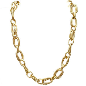 WORN GOLD LINK NECKLACE SET ( 3102 WG )