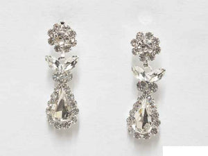 SILVER EARRINGS CLEAR STONES ( 6608 SCL )