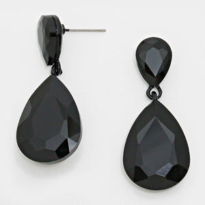 BLACK STONE EARRINGS ( 2337 BK )