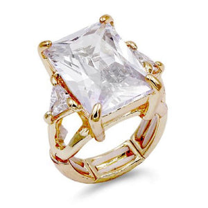 GOLD STRETCH RING CLEAR STONES ( 2220 GDCL ) - Ohmyjewelry.com