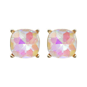 GOLD EARRINGS WHITE STONES ( 5284 GDWHT )