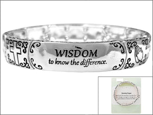 SILVER STRETCH BRACELET SERENITY PRAYER ( 01615 AS )