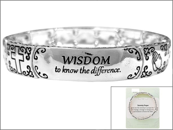 SILVER STRETCH BRACELET SERENITY PRAYER ( 01615 AS )