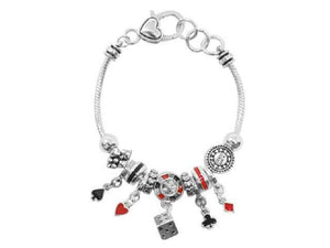 SILVER POKER CHARM BRACELET ( 09011 ASMUL )