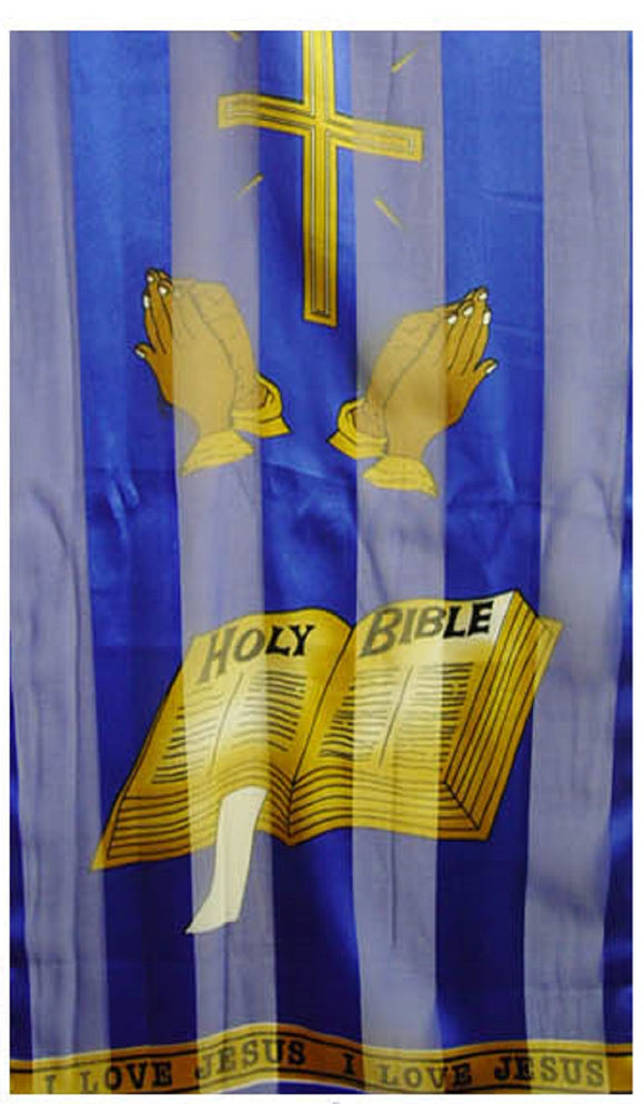 BLUE BIBLE OBLONG SATIN SCARF ( 7003 RBL )