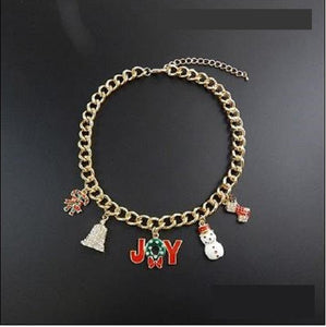 GOLD CHRISTMAS NECKLACE CHARMS ( 1230 GDBLK ) - Ohmyjewelry.com