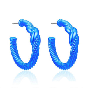 MATTE BLUE HOOP EARRINGS ( 1026 MBL )