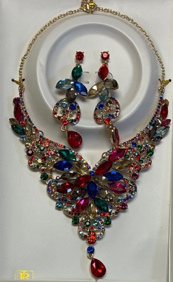 Multi Color Rhinestone Initial Necklace – Style Lust Shop