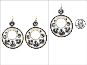 GOLD BLACK BEAD EARRINGS ( 3971 GBK )