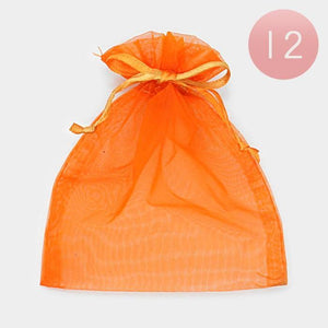 4" x 5” ORANGE Organza Gift Bag 12 Pieces M - Ohmyjewelry.com